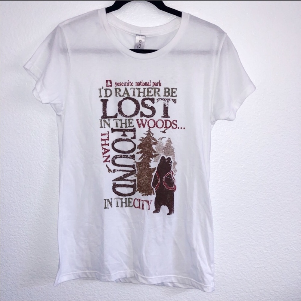 Yosemite park white graphic t-shirt